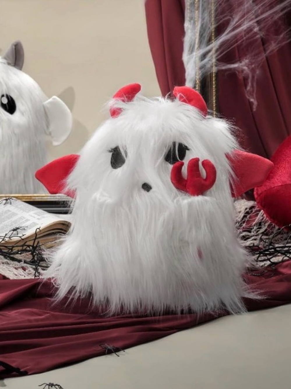 😈👻 NWT White Devil Ghost Pillow – Cute Shaped Throw Pillow 👻😈